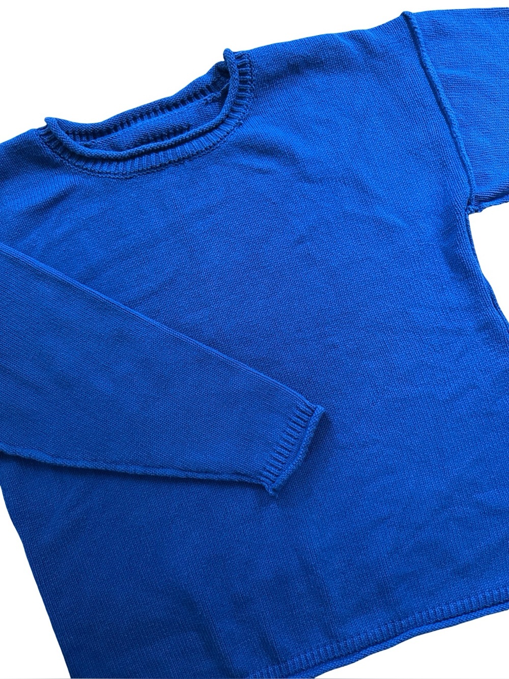 Free People We The Free Ella Roll Neck Cotton Sweater Turkish Blue XS - Picture 2 of 10